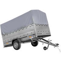 Remorque à essieu simple 264x150 UNITRAILER GARDEN 265 KIPP avec ridelles supplémentaires, arceau H-800 et bâche grise