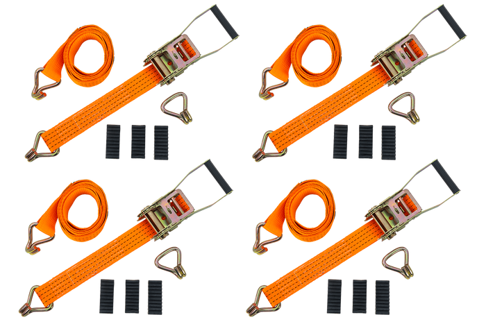 Kit de quatre sangles de transport 3 points avec tendeur pour dépanneuse UNITRAILER 3m/50mm/4t