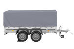 Remorque à deux essieux 264x150 UNITRAILER GARDEN 265/2 KIPP avec châssis H-800 et bâche grise