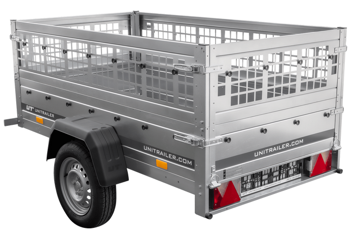 Top remorque GARDEN TRAILER 200 KIPP avec rehausses grillagées et roue jockey