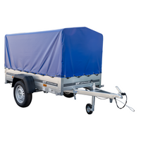 Remorque bagagère Garden Trailer 200 KIPP 200 x 106 cm avec bâche haute bleue, arceau et roue jockey