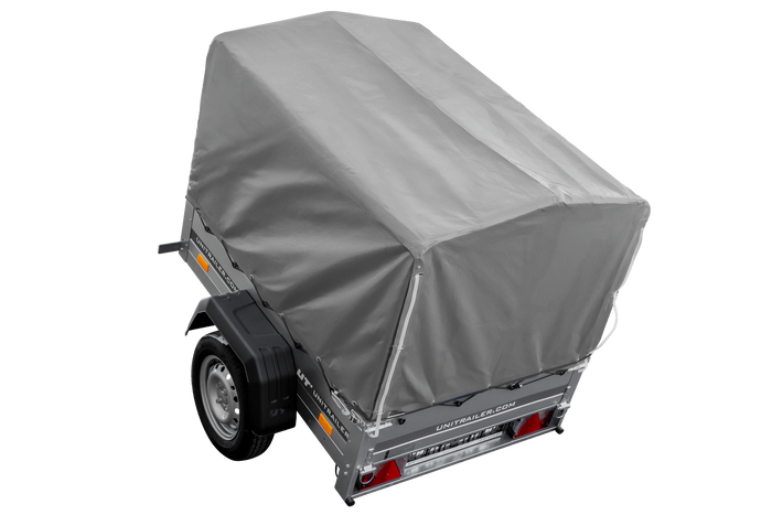 Remorque 1 essieu 150x106 bâche + arceau, PTAC 500 kg Garden Trailer 150 KIPP [avec roue jockey]