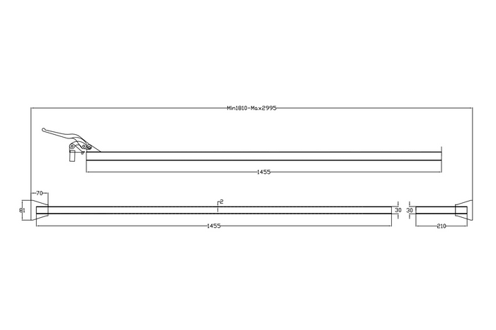 Poutre latérale UNITRAILER pour sécuriser la cargaison 1880-2852 mm
