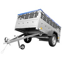 Remorque utilitaire 200x125 avec bâche plate, ridelles grillagées et roue jockey - Garden Trailer 201 KIPP