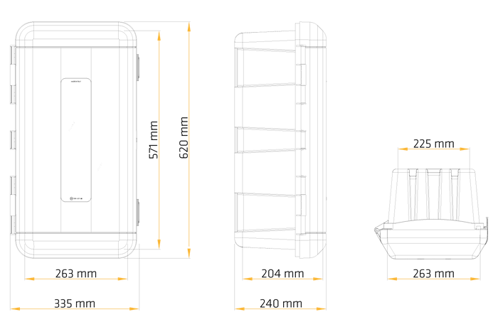 Boîte, caisse extincteur 6kg DAKEN 82170 REGON 620x335x240mm rouge