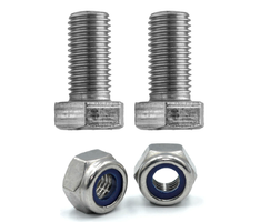 Boulons et écrous pour le montage de la roue support DROMET M10x25, set : 2x vis et 2x écrous