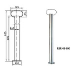 Béquille fixe Winterhoff pour remorque et collier en fonte 60cm fi 48mm 150kg