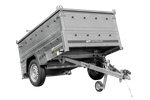 Remorque légère 200x125 UNITRAILER GARDEN 201 KIPP avec côtés BIS et couverture en aluminium