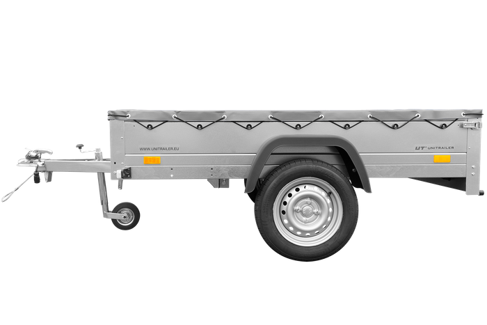 Remorque galvanisée à vendre 200x125 cm Garden Trailer 201 KIPP [avec roue jockey et bâche plate grise]