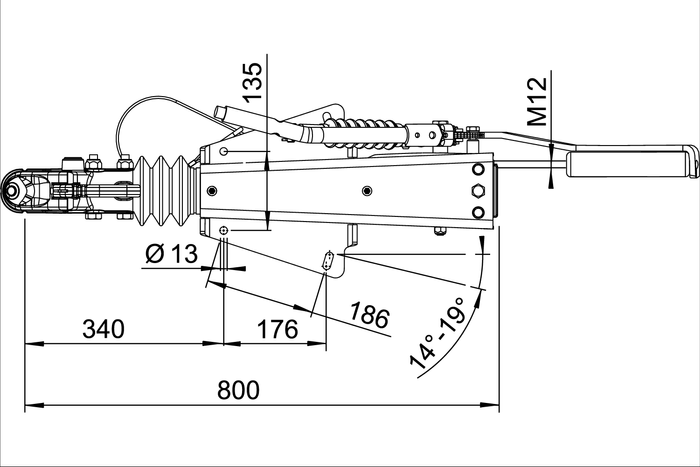 Dispositif de dépassement AL-KO 2.8VB1 avec attelage AK351 pour remorque de 3500kg avec timon en V