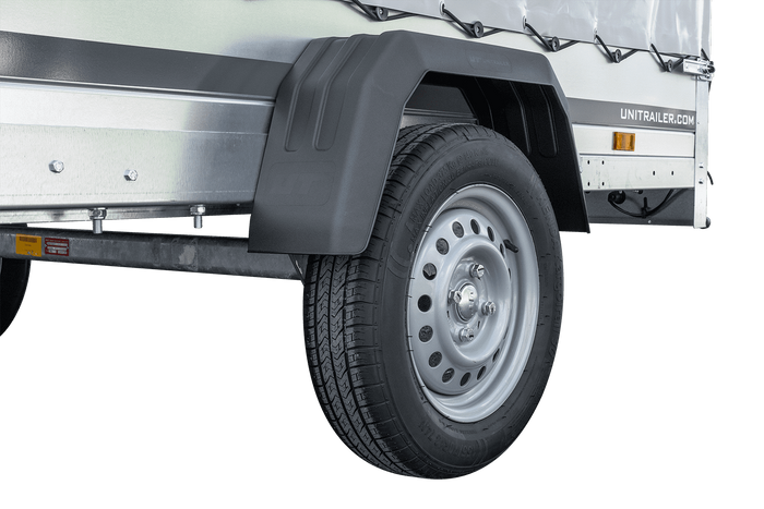 REMORQUE DE JARDIN 264 KIPP AVEC ROUE DE SUPPORT, CADRE H-1100 ET BACHE GRISE