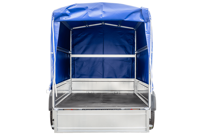 Remorque routière avec bâche haute (110 cm), arceau (110 cm) et roue jockey 230x125 Garden Trailer 230 KIPP