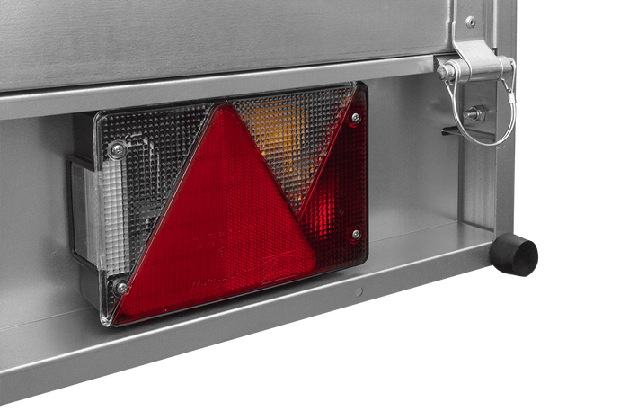 REMORQUE DE JARDIN 264 KIPP AVEC ROUE JOINTE, CHÂSSIS H-0 ET BÂCHE BLEUE