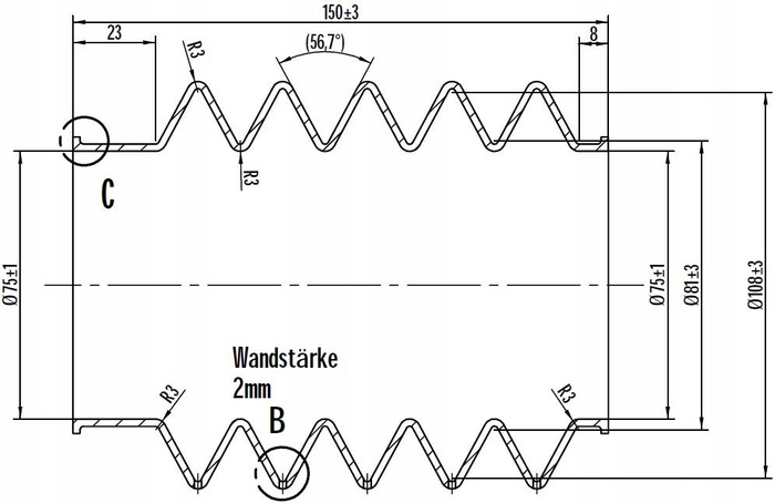 Soufflet de tête d'attelage remorque - caoutchouc de protection KNOTT KFG35