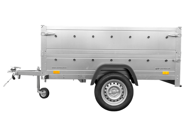 Remorque de voiture Garden Trailer 201 KIPP 500 kg 200 x 125 cm [avec rehausses de ridelles et roue jockey]