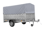 Remorque à essieu simple 264x150 UNITRAILER GARDEN 265 KIPP avec ridelles supplémentaires, arceau H-800 et bâche grise