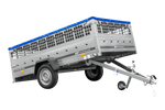 Remorque légère 264x150 UNITRAILER GARDEN 265 KIPP avec ridelles grillagées, châssis H-0 et bâche bleue