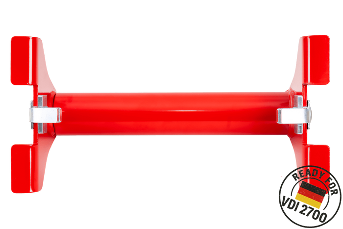 Bloque- roue dépanneuse, rouge PRAMAR Radstopper VDI 2700 - réglable, universel