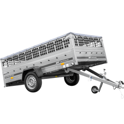 Remorque légère 264x150 UNITRAILER GARDEN 265 KIPP avec ridelles grillagées, châssis H-0 et bâche grise