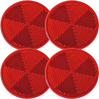 Réflecteurs ronds autocollants rouges DOBPLAST 60 mm, lot de 4 réflecteurs