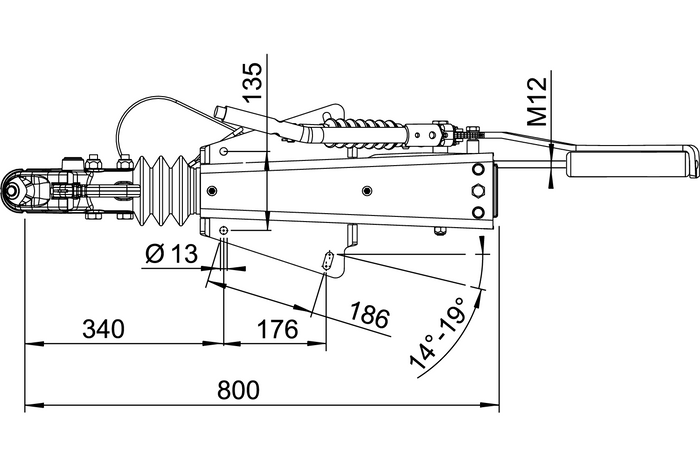 Dispositif de dépassement AL-KO 2.8VB1 avec attelage AK351 pour remorque de 3500kg avec timon en V