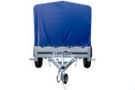 Remorque bagagère Garden Trailer 200 KIPP 200 x 106 cm avec bâche haute bleue, arceau et roue jockey