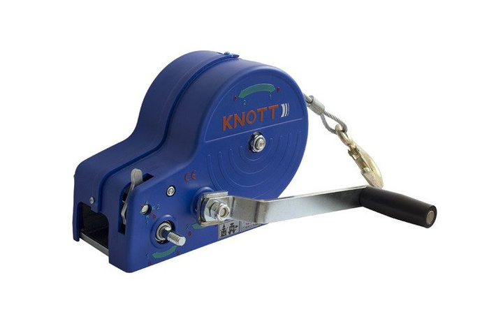 Treuil 1135 kg Knott à câble, boîtier bleu
