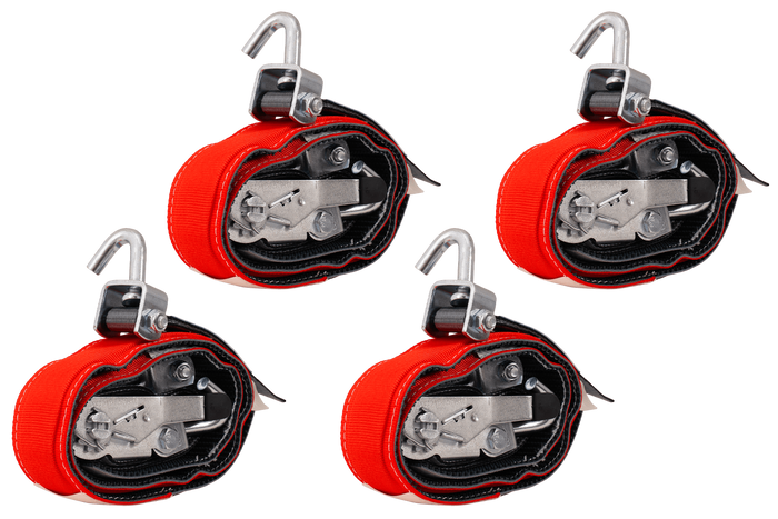 Lot de quatre sangles de transport, d'arrimage pour remorque HEFFA CARLINE 130, fixation des roues 2,8 m/35 mm/3 t VDI 2700