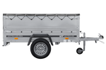 Remorque Garden Trailer 200 Kipp avec roue jockey, rehausses, châssis H-0 et bâche grise