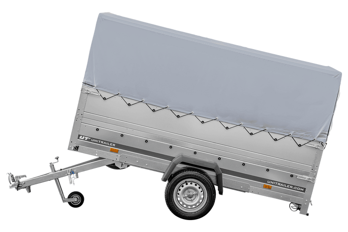 REMORQUE DE JARDIN 264 KIPP AVEC ROUE JOINTE, GLISSIÈRES BIS, CHÂSSIS H-800 ET COUVERCLE GRIS