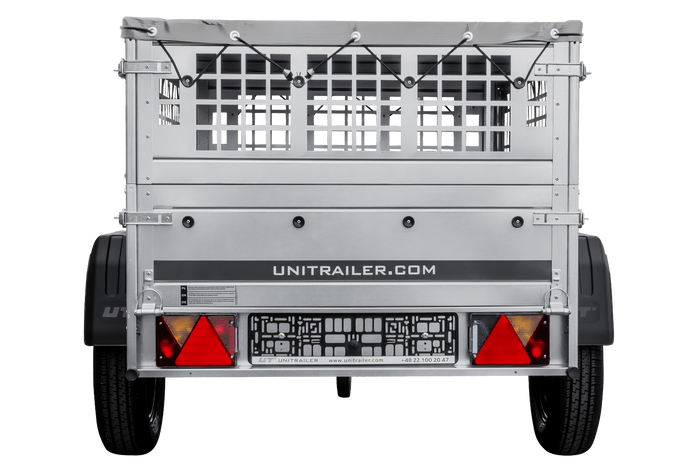 Petite remorque à vendre - Garden Trailer 150 KIPP [avec bâche plate grise, roue jockey]