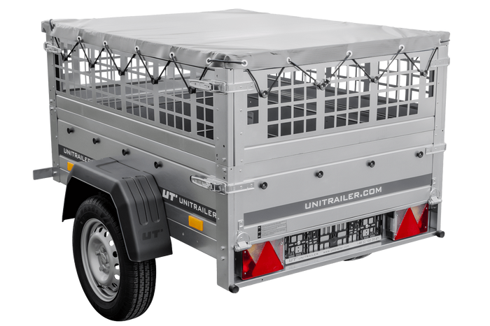 Petite remorque à vendre - Garden Trailer 150 KIPP [avec bâche plate grise, roue jockey]