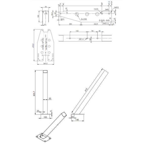 Potence UNITRAILER avec treuil et support remorque bateau