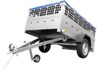 Remorque utilitaire 200x125 avec bâche plate, ridelles grillagées et roue jockey - Garden Trailer 201 KIPP