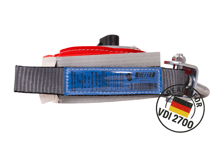 Lot de quatre sangles de transport, d'arrimage pour remorque HEFFA CARLINE 130, fixation des roues 2,8 m/35 mm/3 t VDI 2700