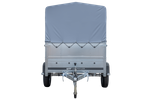 Remorque simple essieu 200x125 avec bâche haute, arceau, rehausses de ridelles et roue jockey - Garden Trailer 201 KIPP