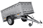 Remorque Garden Trailer 200 Kipp avec roue jockey, rehausses, châssis H-0 et bâche grise