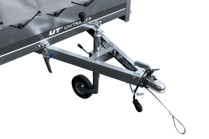 REMORQUE DE JARDIN 264 KIPP AVEC ROUE DE SUPPORT, CADRE H-1100 ET BACHE GRISE