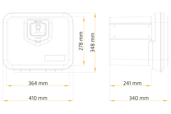 Boîte, coffre à outils DAKEN 81000 WELVET 410x348x340mm 28,8l