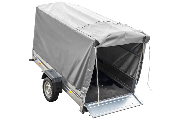 Remorque routière avec bâche haute (110 cm), arceau (110 cm) et roue jockey 230x125 Garden Trailer 230 KIPP
