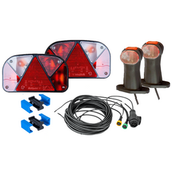 Kit d'éclairage : feux arrière ASPÖCK + feux de gabarit latéraux ASPÖCK + faisceau MANTES 7 m 13 broches + connecteurs rapides