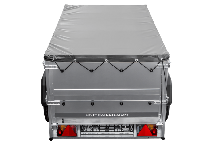 Remorque Garden Trailer 200 Kipp avec roue jockey, rehausses, châssis H-0 et bâche grise