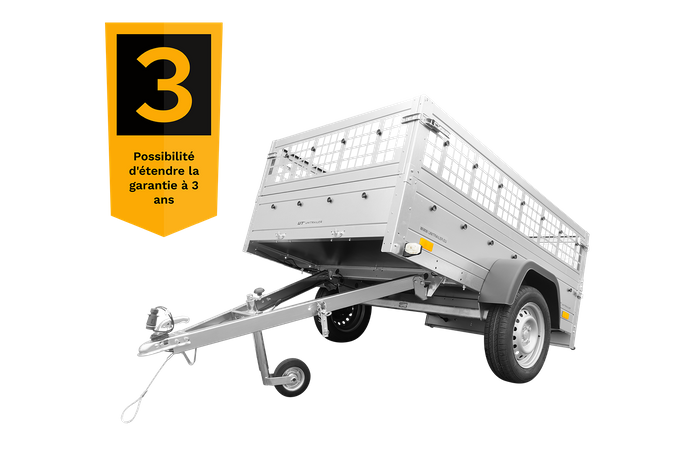 Remorque basculante  200x125 avec ridelles grillagées et roue jockey - Garden Trailer 201 KIPP