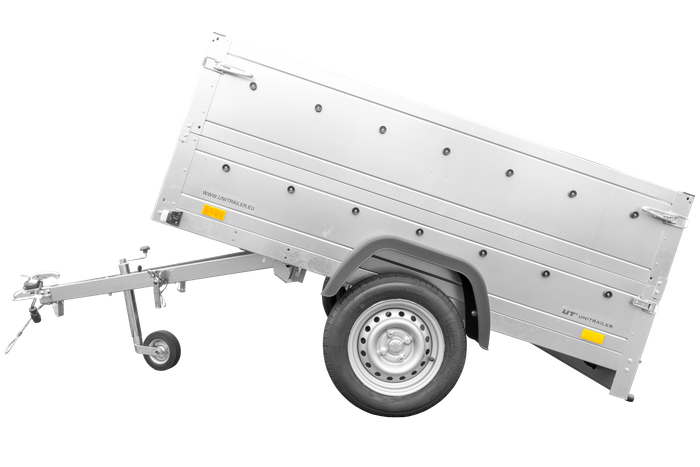 Remorque de voiture Garden Trailer 201 KIPP 500 kg 200 x 125 cm [avec rehausses de ridelles et roue jockey]