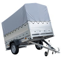 Remorque haute avec rehausses de ridelles et bâche haute - 2,30 x 1,25 m - Garden Trailer 230 KIPP