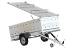 Remorque légère avec bâche Garden Trailer 264 KIPP, bis côtés et roue jockey