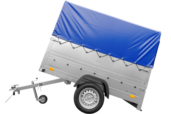 Remorque simple essieu 200x125 avec bâche haute, arceau, rehausses de ridelles et roue jockey - Garden Trailer 201 KIPP