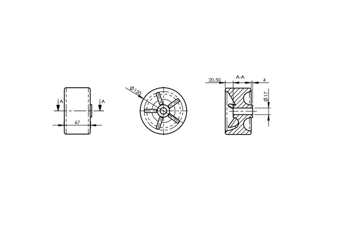 Rouleau coulissant KNOTT, rouleau coulissant en caoutchouc 67 mm pour remorque de bateau