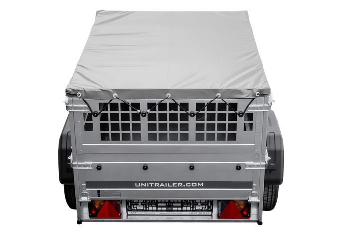 Petite remorque à vendre - Garden Trailer 150 KIPP [avec bâche plate grise, roue jockey]