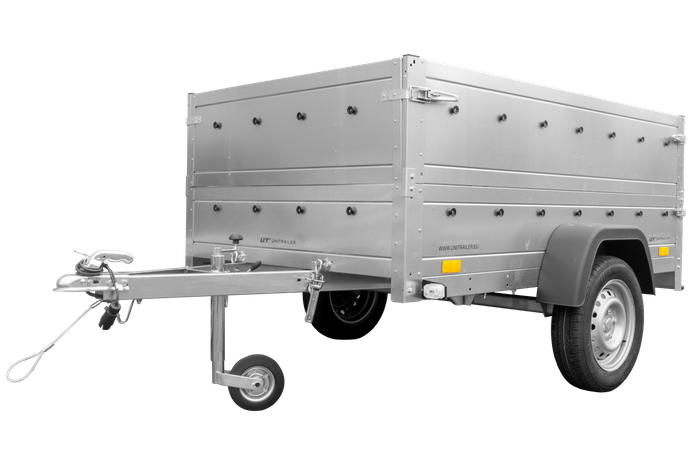 Remorque de voiture Garden Trailer 201 KIPP 500 kg 200 x 125 cm [avec rehausses de ridelles et roue jockey]